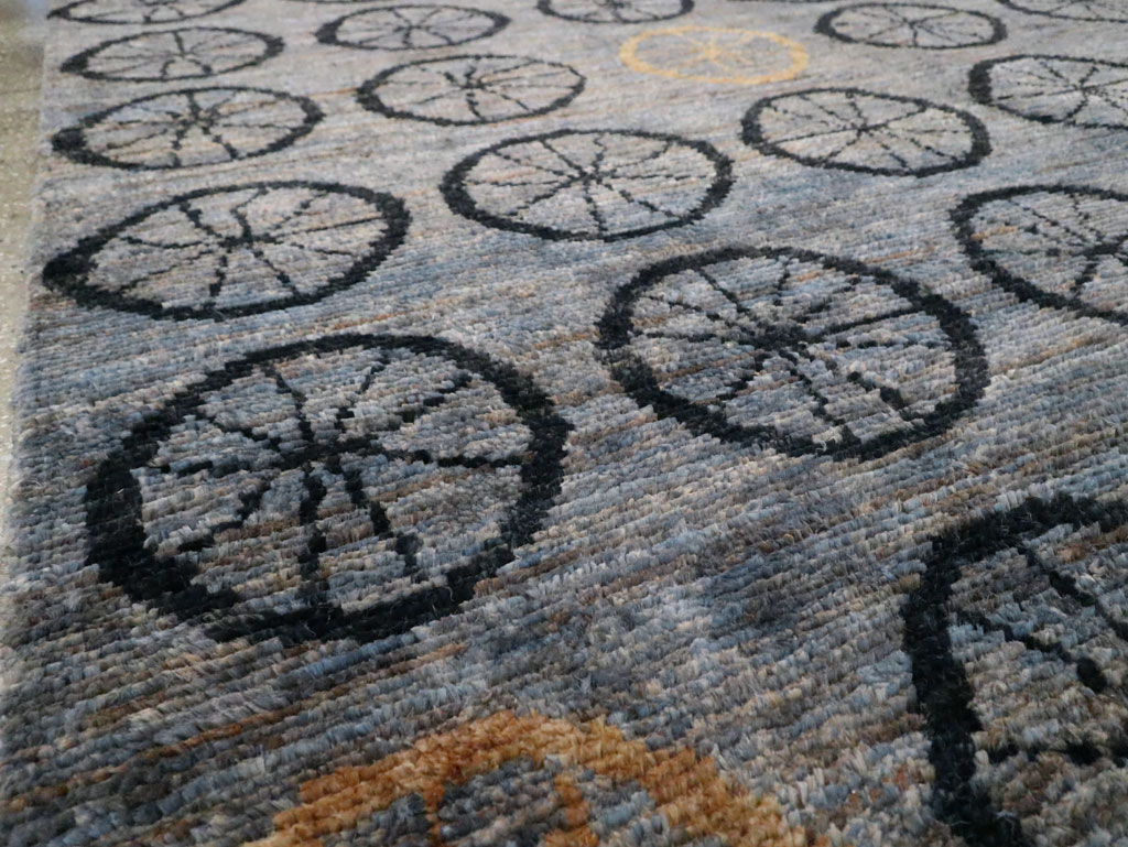 Contemporary Turkish Anatolian Room Size Carpet, No.29337 - Staging