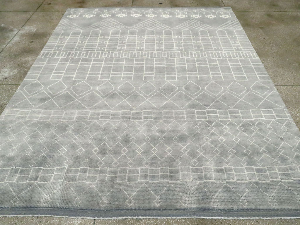 Contemporary Moroccan Room Size Carpet, No.29338 - Staging