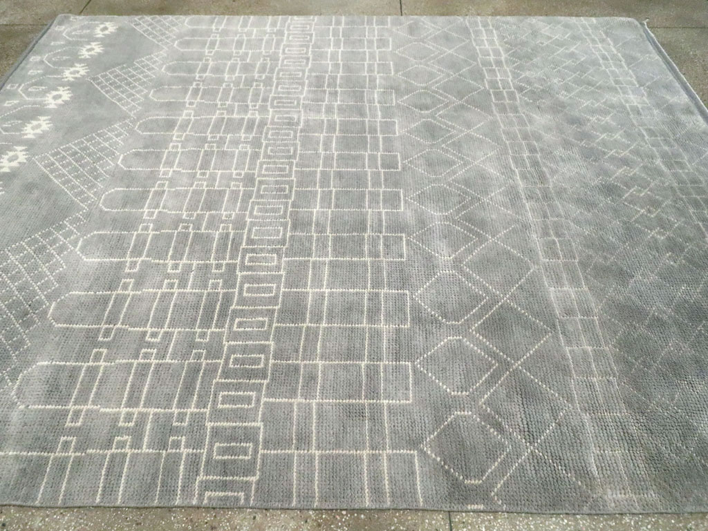 Contemporary Moroccan Room Size Carpet, No.29338 - Staging