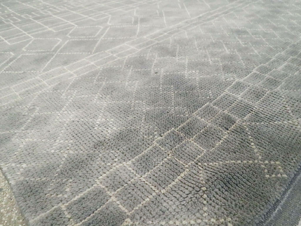 Contemporary Moroccan Room Size Carpet, No.29338 - Staging