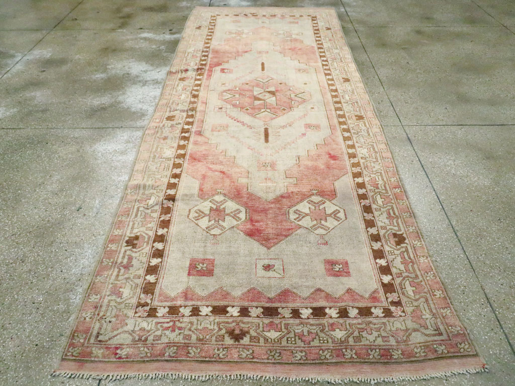 Vintage Turkish Anatolian Wide Gallery Runner, No.29342 - Staging