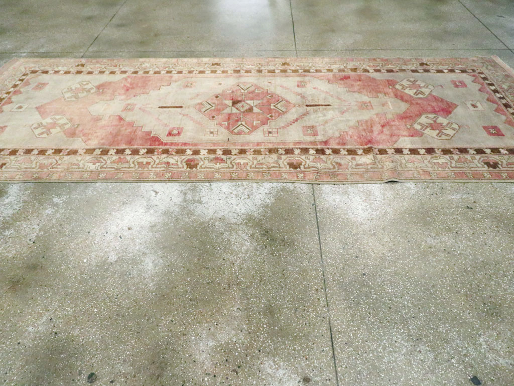 Vintage Turkish Anatolian Wide Gallery Runner, No.29342 - Staging