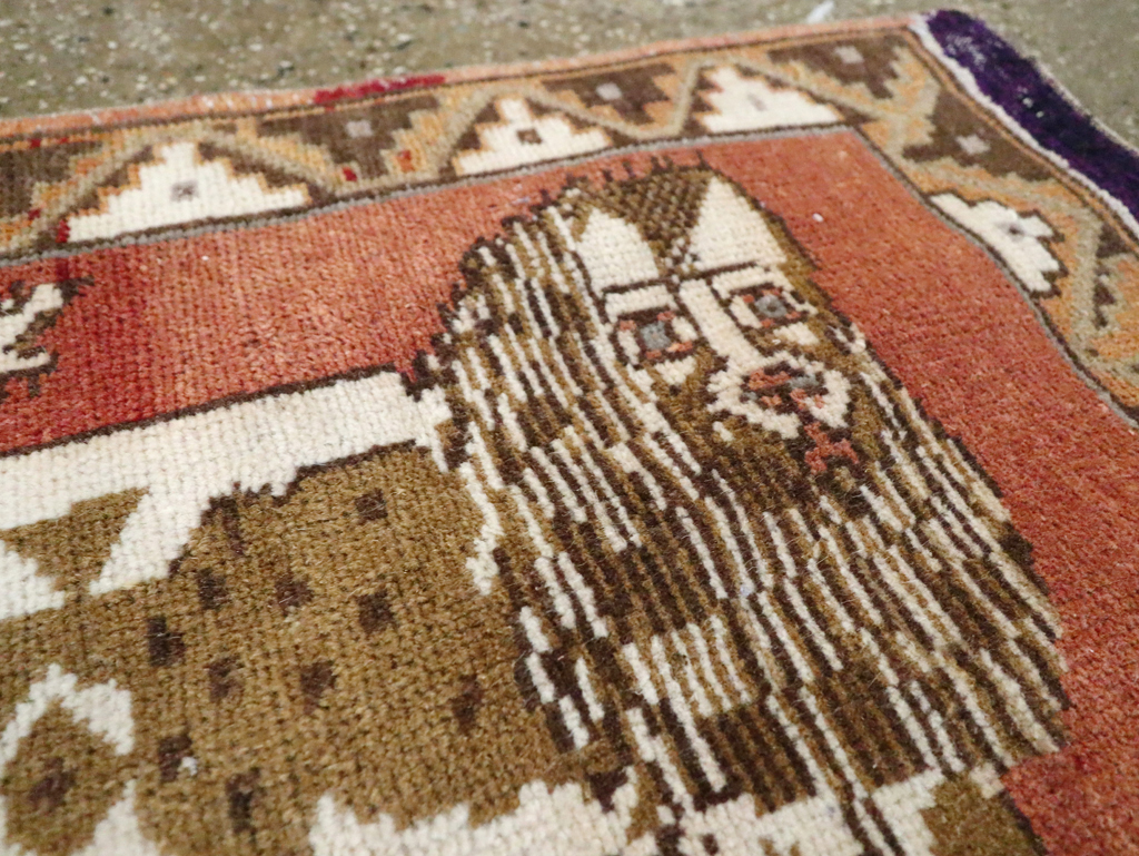 Vintage Turkish Anatolian Pictorial Rug (Pair: 1 of 2), No.29349 - Staging