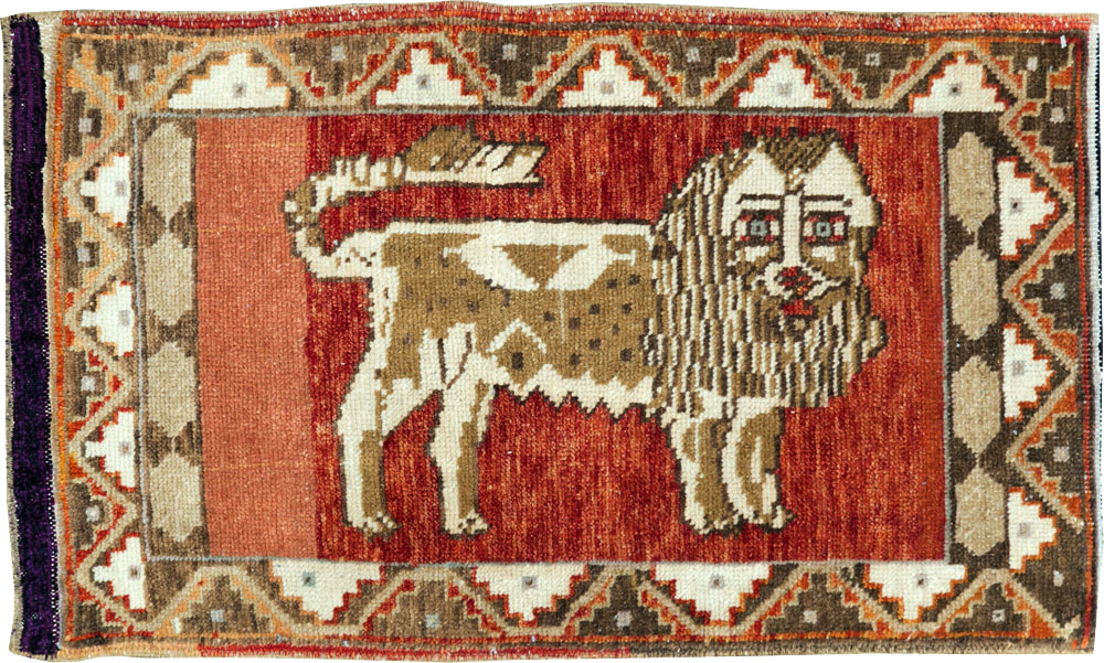 Vintage Turkish Anatolian Pictorial Rug (Pair: 2 of 2), No.29350 - Staging