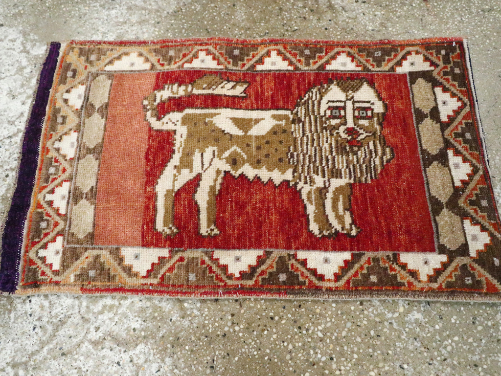 Vintage Turkish Anatolian Pictorial Rug (Pair: 2 of 2), No.29350 - Staging