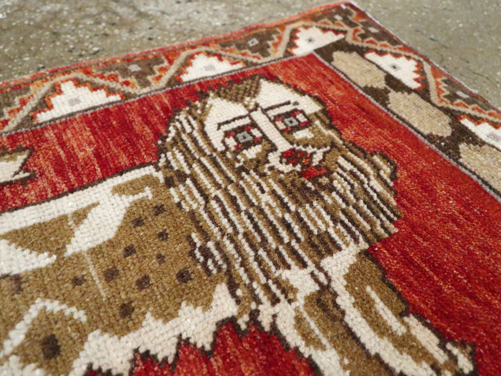 Vintage Turkish Anatolian Pictorial Rug (Pair: 2 of 2), No.29350 - Staging
