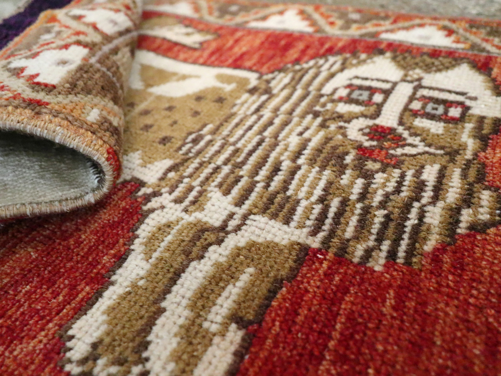 Vintage Turkish Anatolian Pictorial Rug (Pair: 2 of 2), No.29350 - Staging