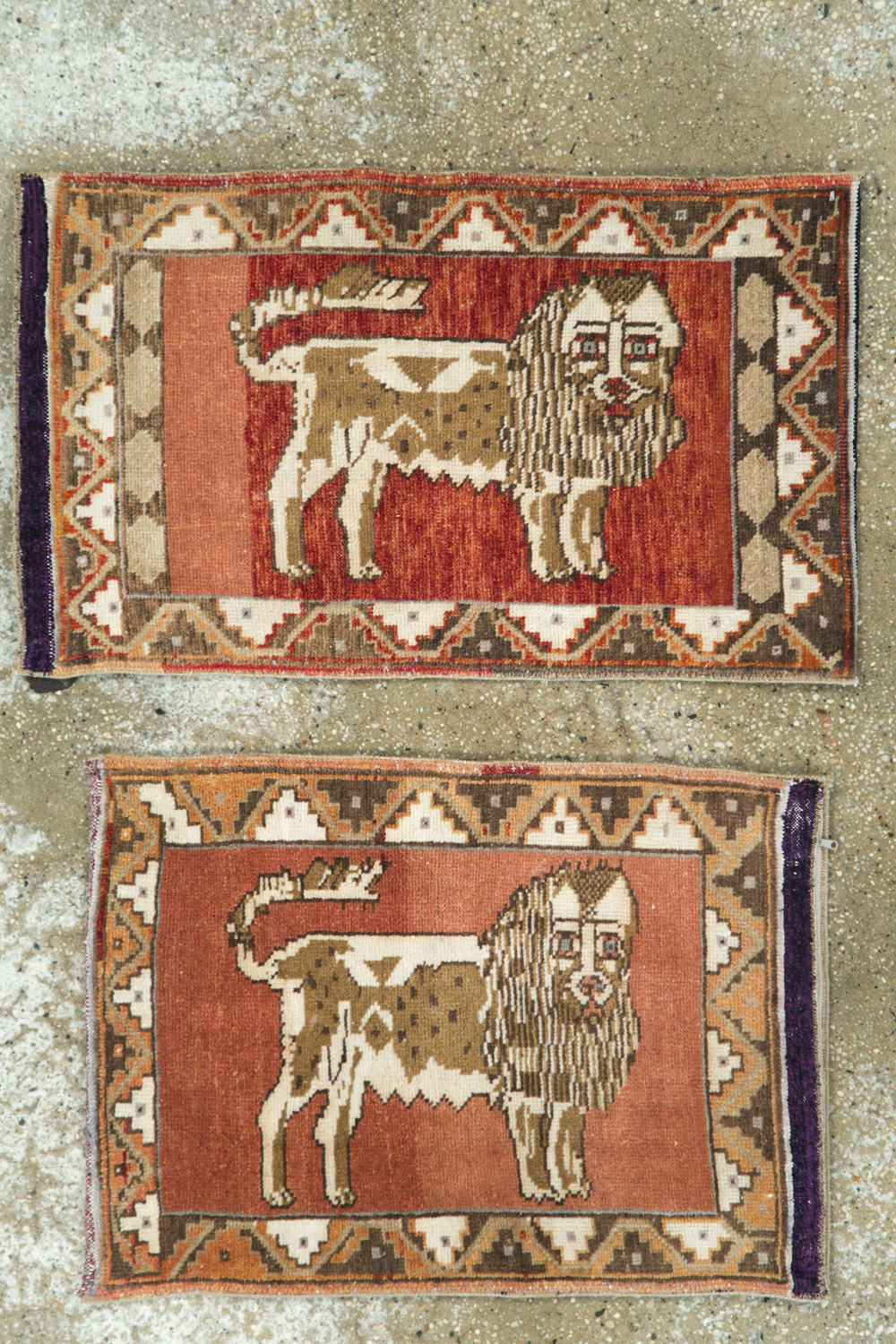 Vintage Turkish Anatolian Pictorial Rug (Pair: 2 of 2), No.29350 - Staging