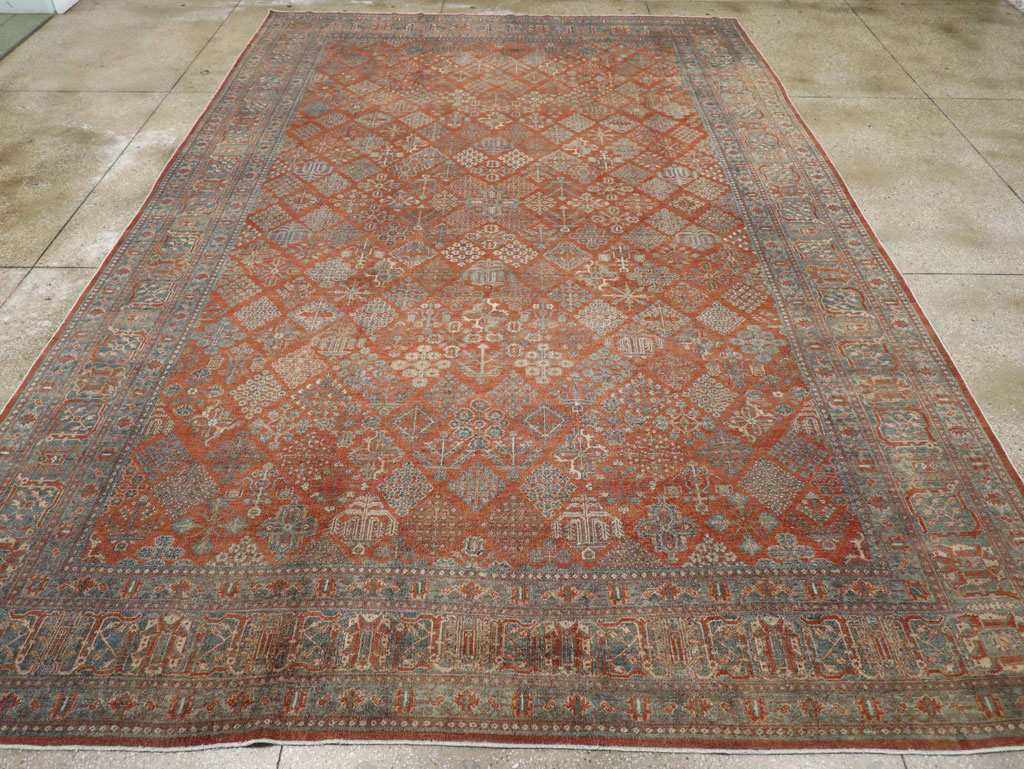 Antique Persian Joshegan Large Room Size Carpet, No.29352 - Staging