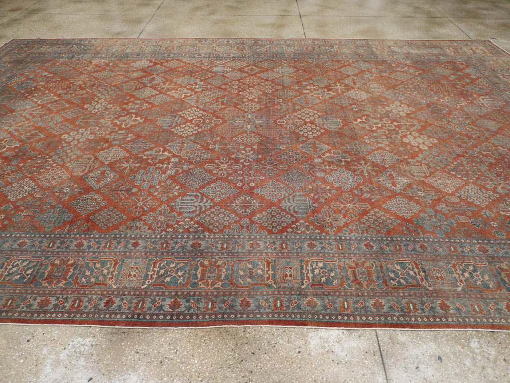Antique Persian Joshegan Large Room Size Carpet, No.29352 - Staging