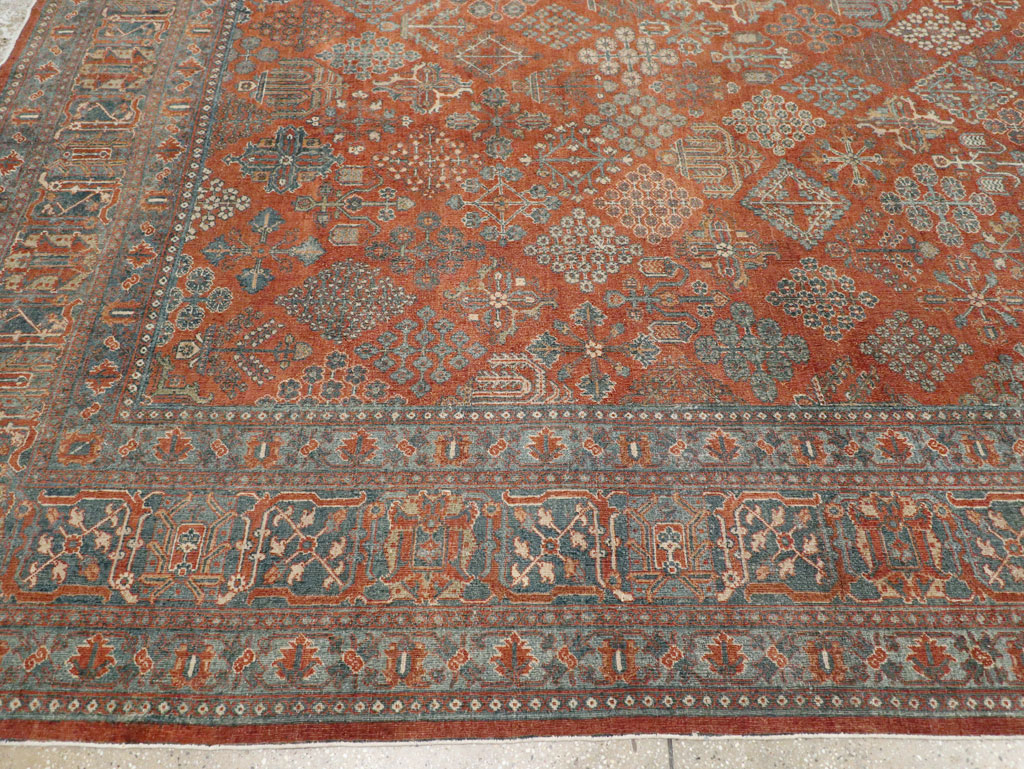 Antique Persian Joshegan Large Room Size Carpet, No.29352 - Staging