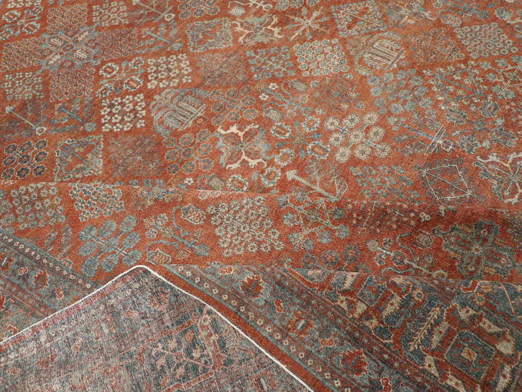 Antique Persian Joshegan Large Room Size Carpet, No.29352 - Staging