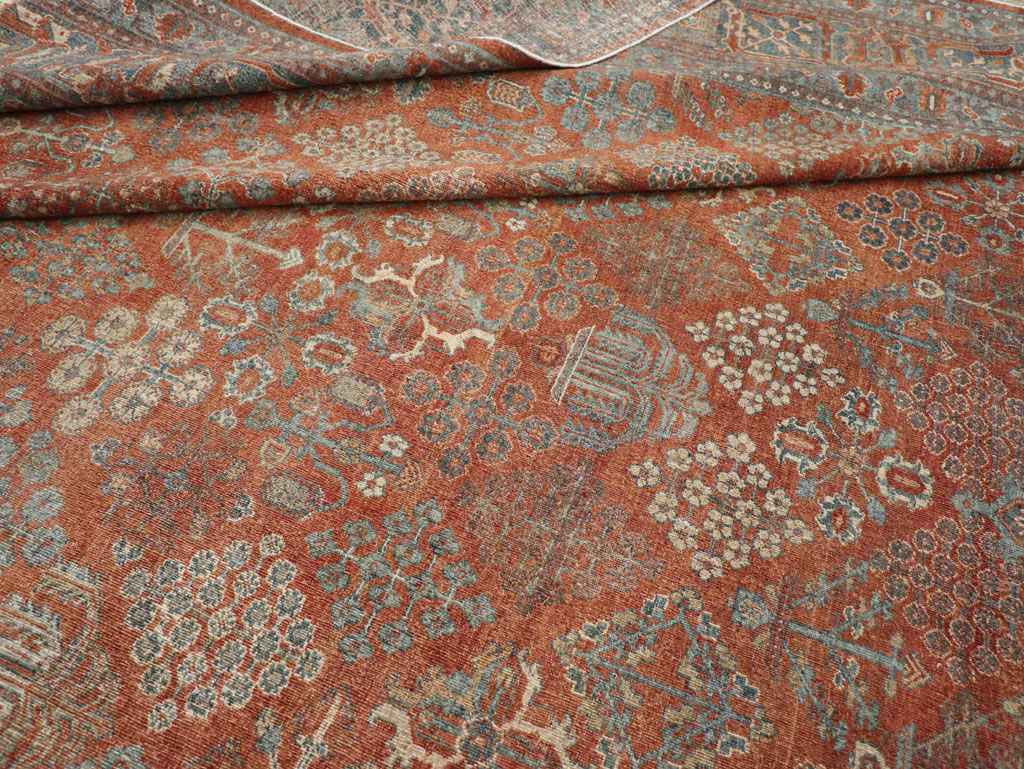 Antique Persian Joshegan Large Room Size Carpet, No.29352 - Staging