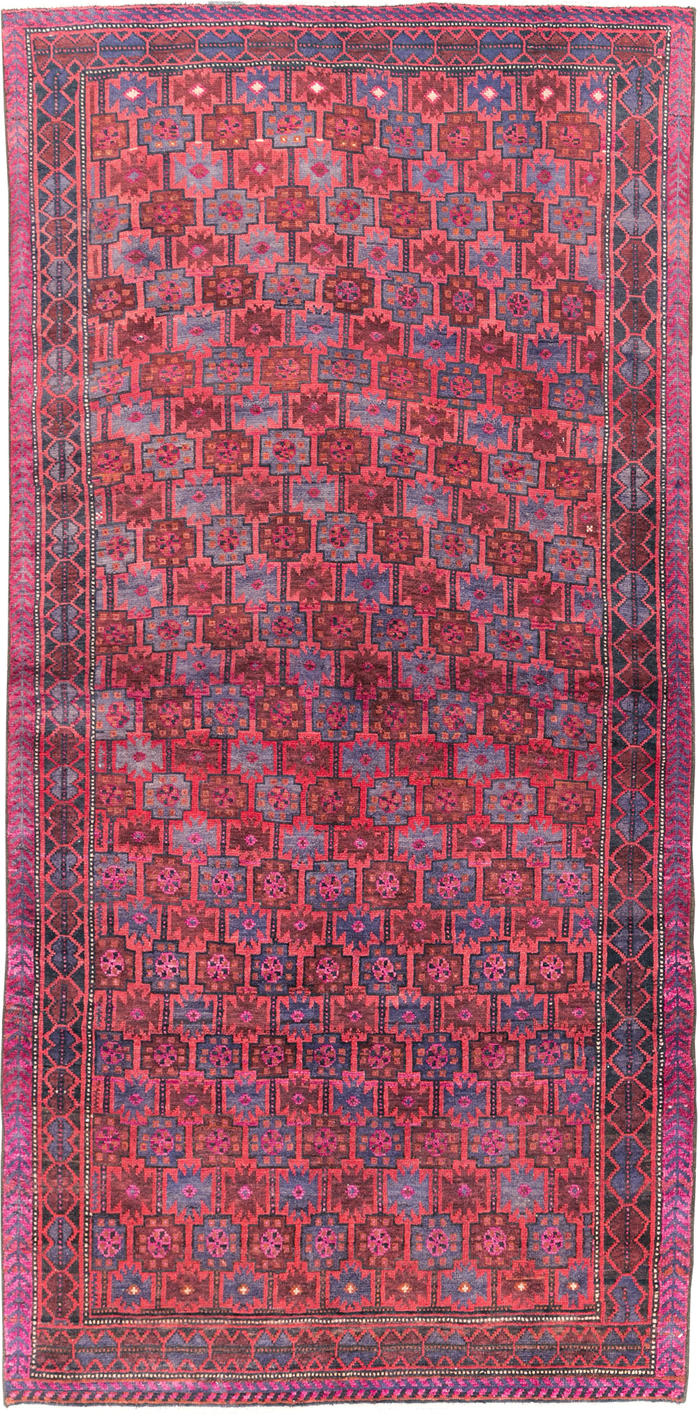 Vintage Persian Baluch Tribal Accent Rug, No.29358 - Staging