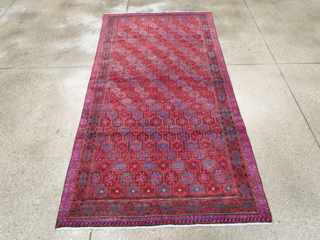 Vintage Persian Baluch Tribal Accent Rug, No.29358 - Staging