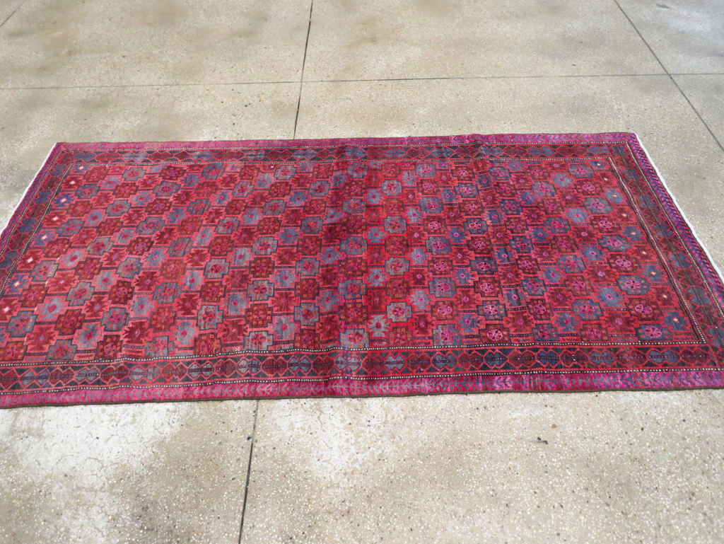 Vintage Persian Baluch Tribal Accent Rug, No.29358 - Staging