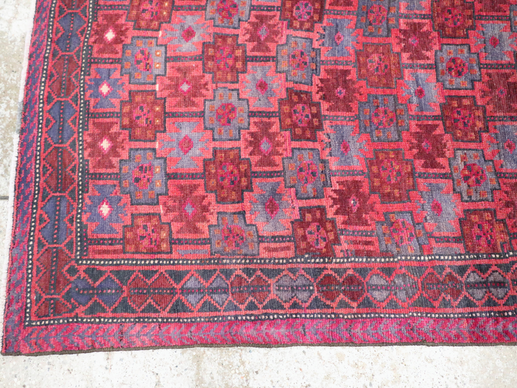 Vintage Persian Baluch Tribal Accent Rug, No.29358 - Staging