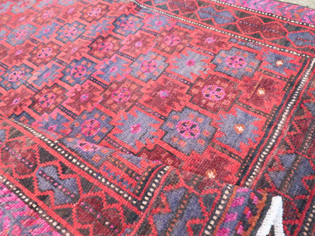 Vintage Persian Baluch Tribal Accent Rug, No.29358 - Staging