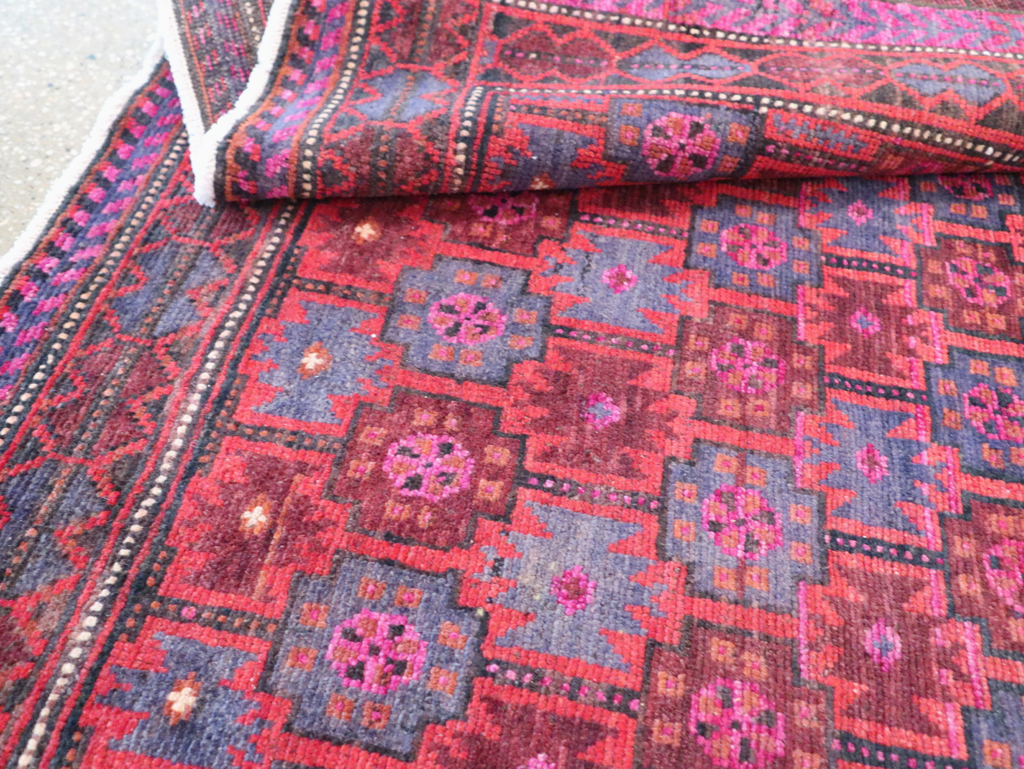 Vintage Persian Baluch Tribal Accent Rug, No.29358 - Staging