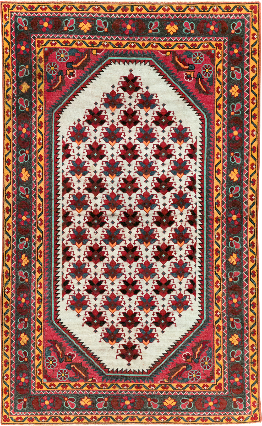 Vintage Persian Malayer Throw Rug, No.29360 - Staging
