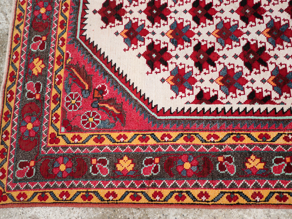 Vintage Persian Malayer Throw Rug, No.29360 - Staging