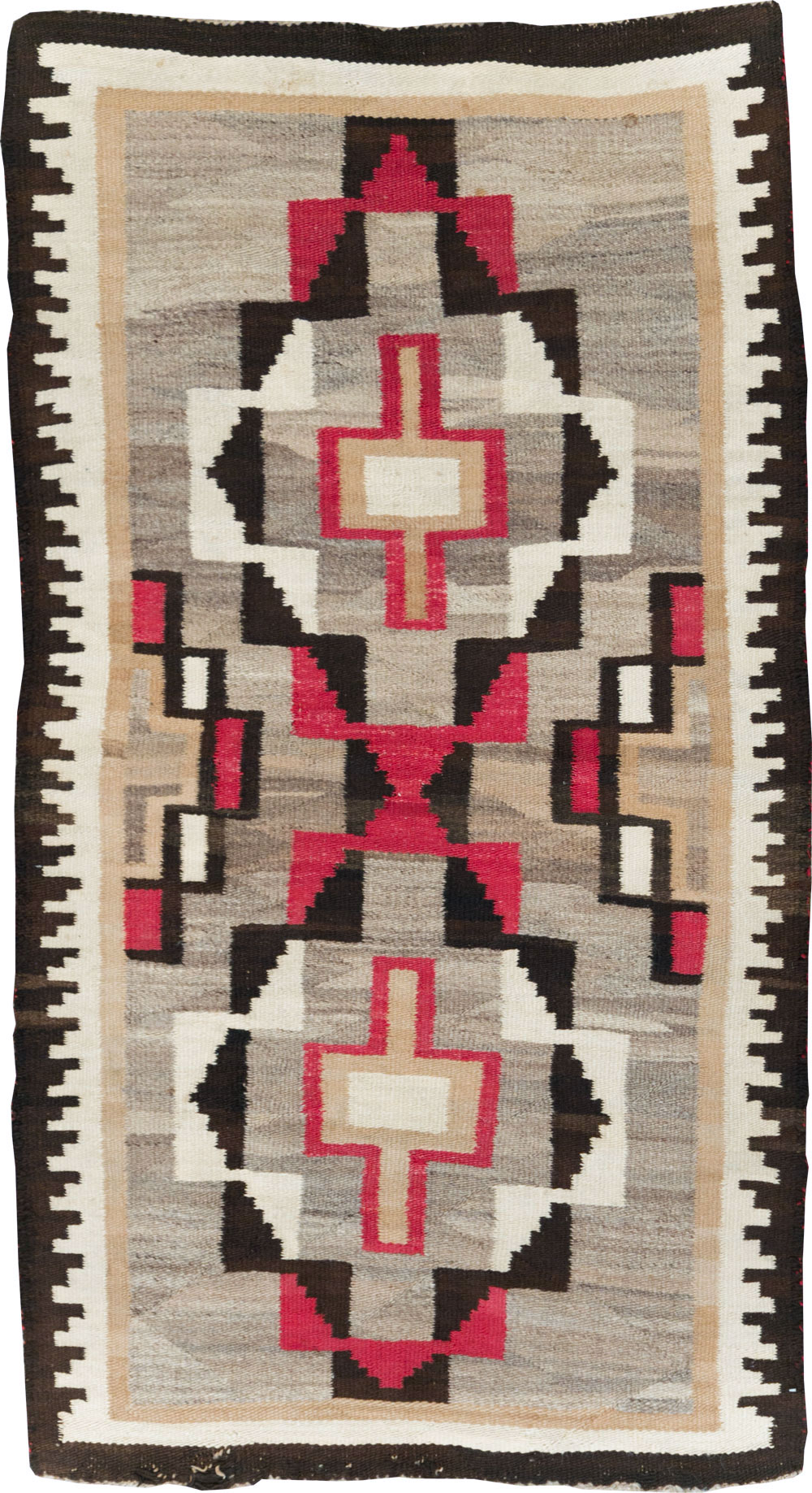 Vintage American Navajo Flatweave Rug, No.29377 - Staging