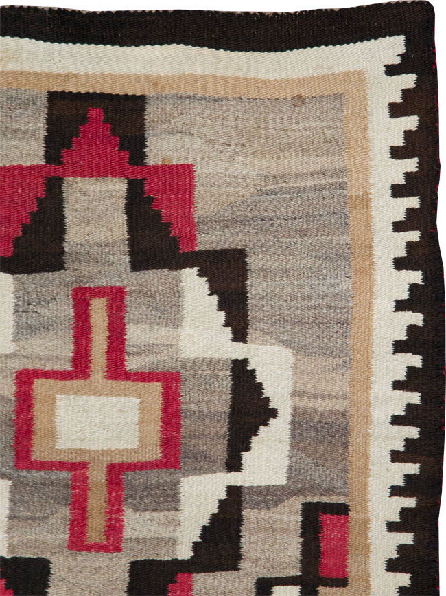 Vintage American Navajo Flatweave Rug, No.29377 - Staging