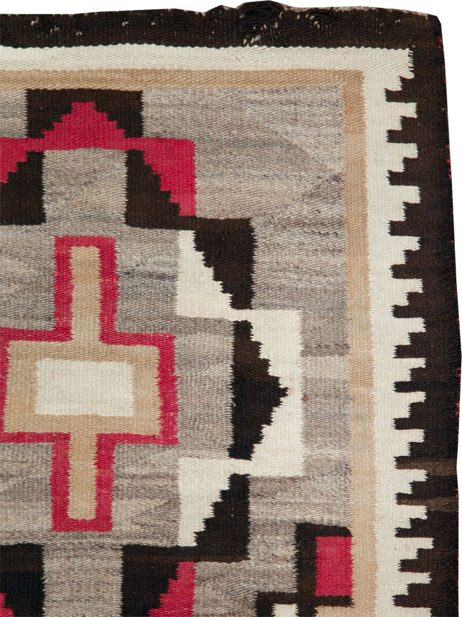 Vintage American Navajo Flatweave Rug, No.29377 - Staging