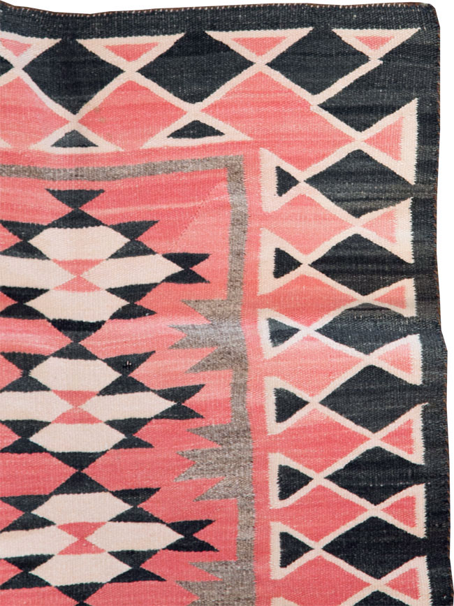 Vintage American Navajo Flatweave Rug, No.29378 - Staging