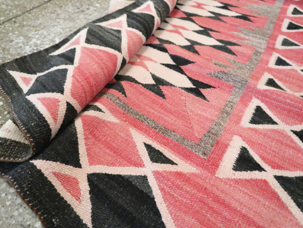 Vintage American Navajo Flatweave Rug, No.29378 - Staging