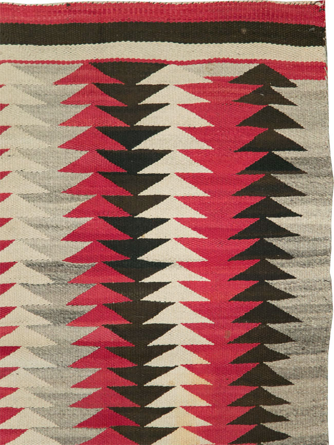 Vintage American Navajo Flatweave Rug, No.29380 - Staging