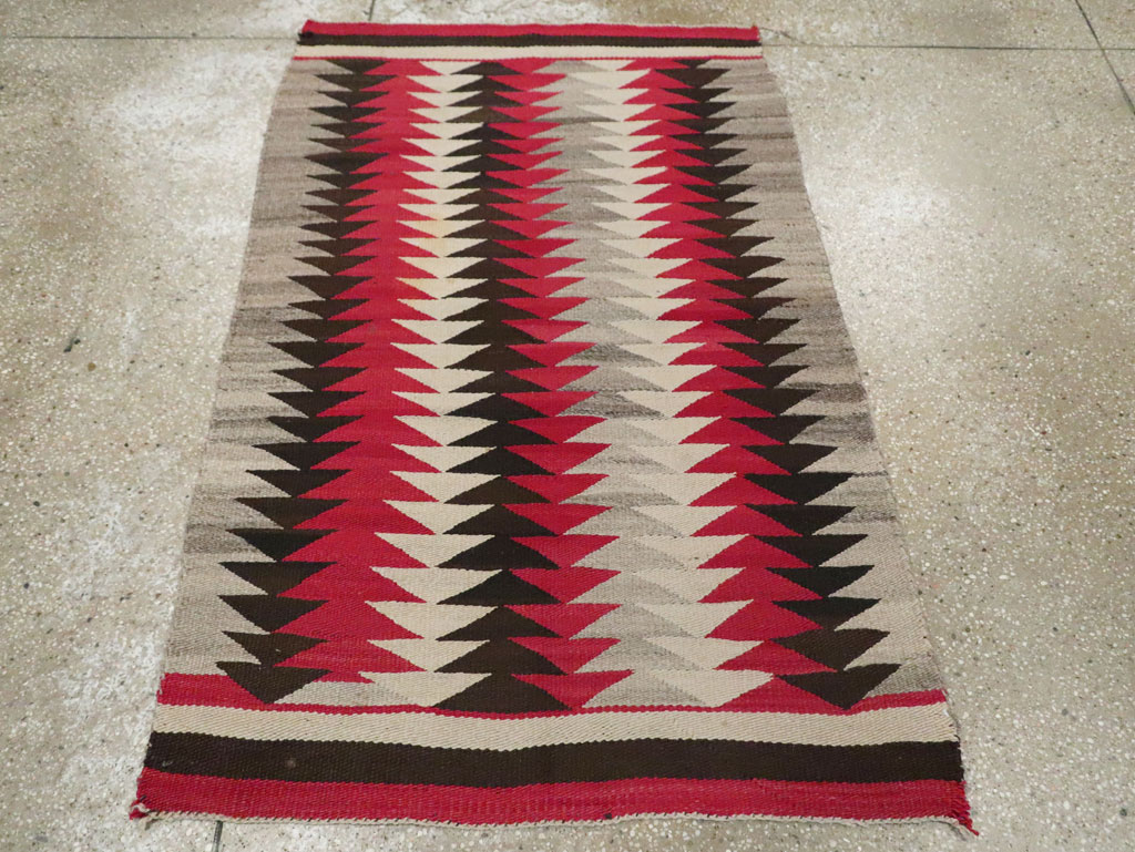 Vintage American Navajo Flatweave Rug, No.29380 - Staging