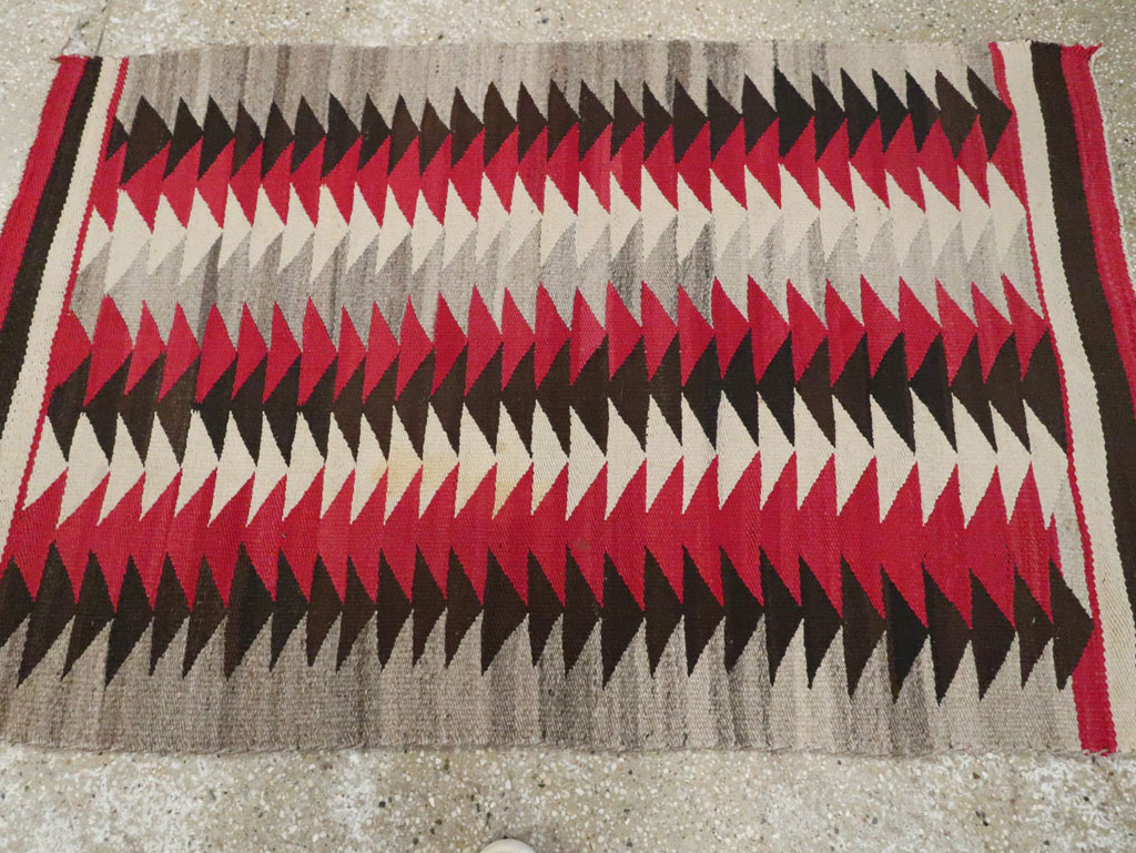 Vintage American Navajo Flatweave Rug, No.29380 - Staging