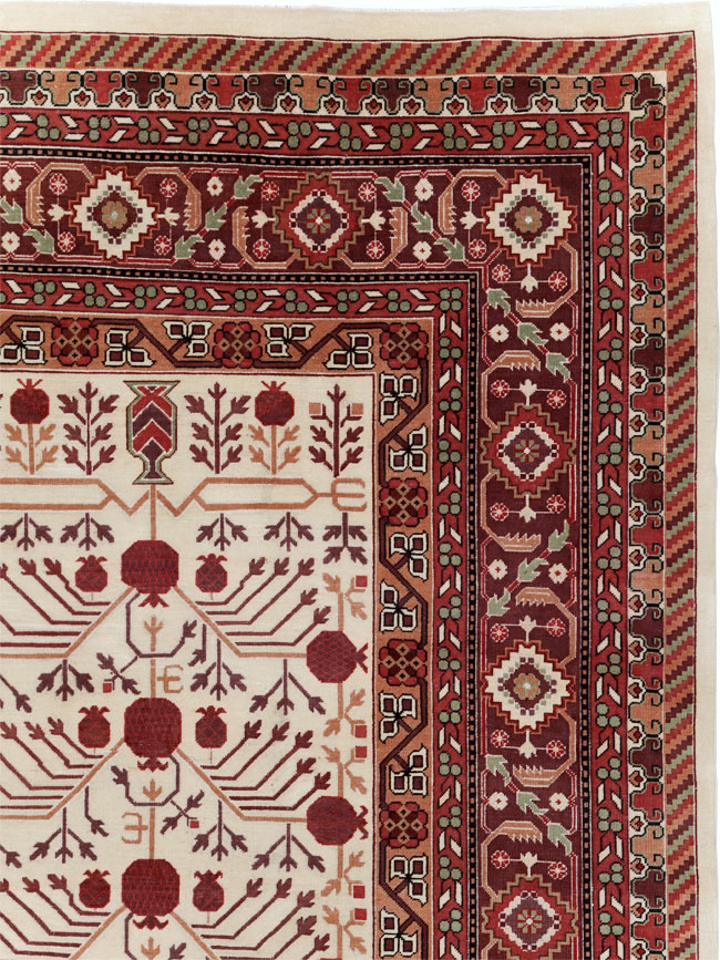 Vintage East Turkestan Khotan Room Size Carpet, No.29381 - Staging