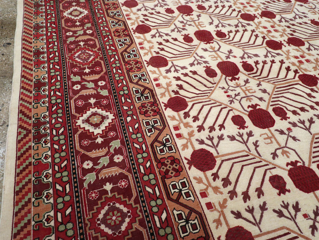 Vintage East Turkestan Khotan Room Size Carpet, No.29381 - Staging