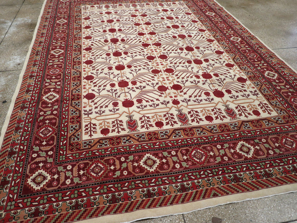 Vintage East Turkestan Khotan Room Size Carpet, No.29381 - Staging