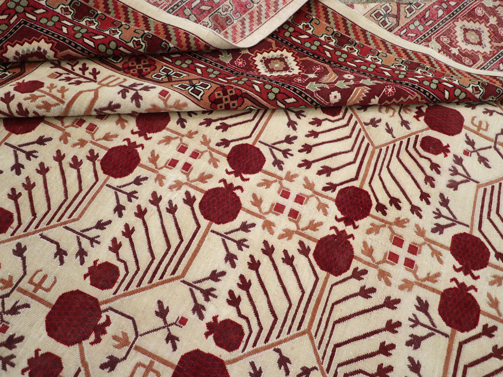 Vintage East Turkestan Khotan Room Size Carpet, No.29381 - Staging