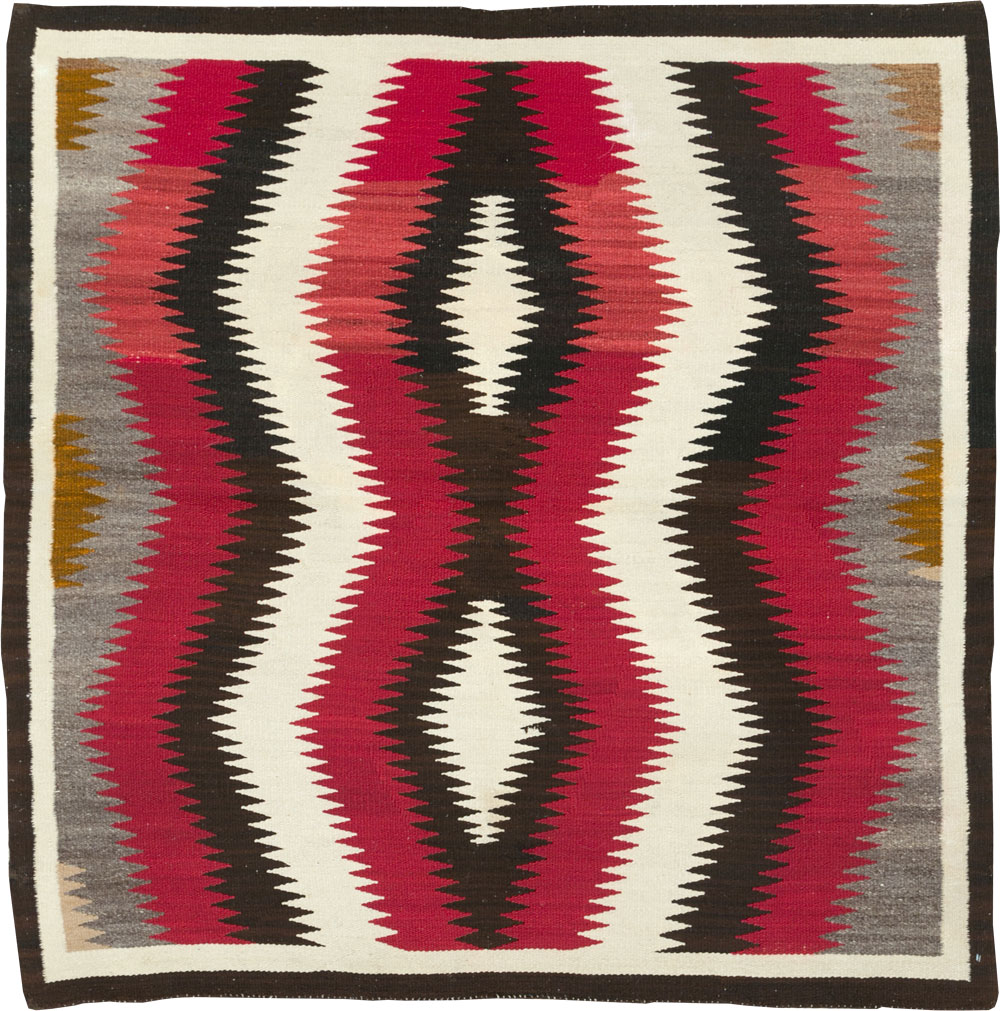 Vintage American Navajo Flatweave Rug, No.29387 - Staging