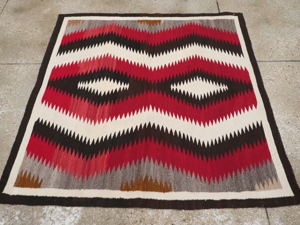 Vintage American Navajo Flatweave Rug, No.29387 - Staging