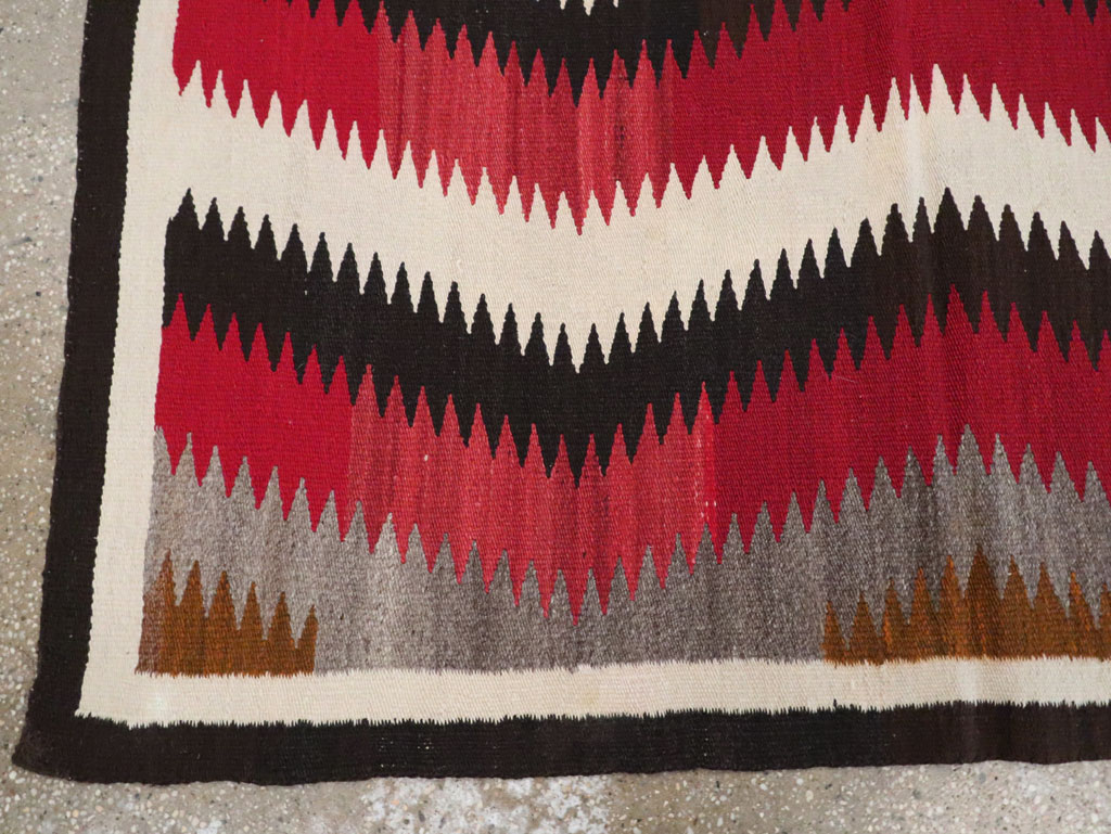 Vintage American Navajo Flatweave Rug, No.29387 - Staging