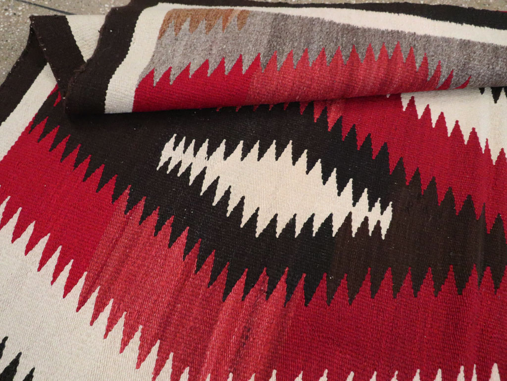 Vintage American Navajo Flatweave Rug, No.29387 - Staging