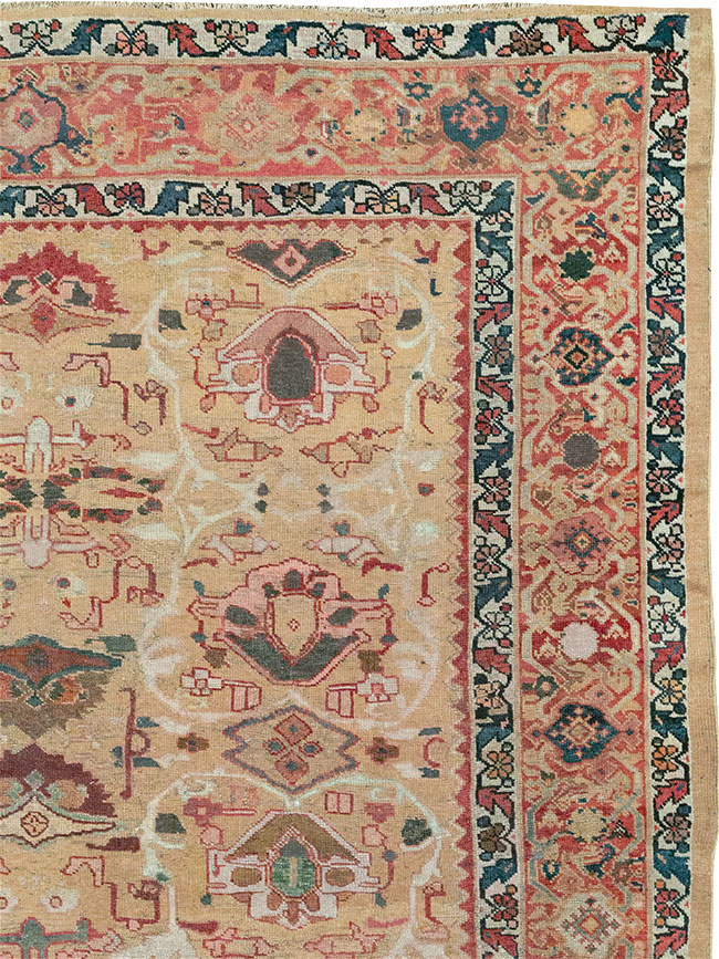 Antique Persian Mahal Room Size Carpet, No.29389 - Staging