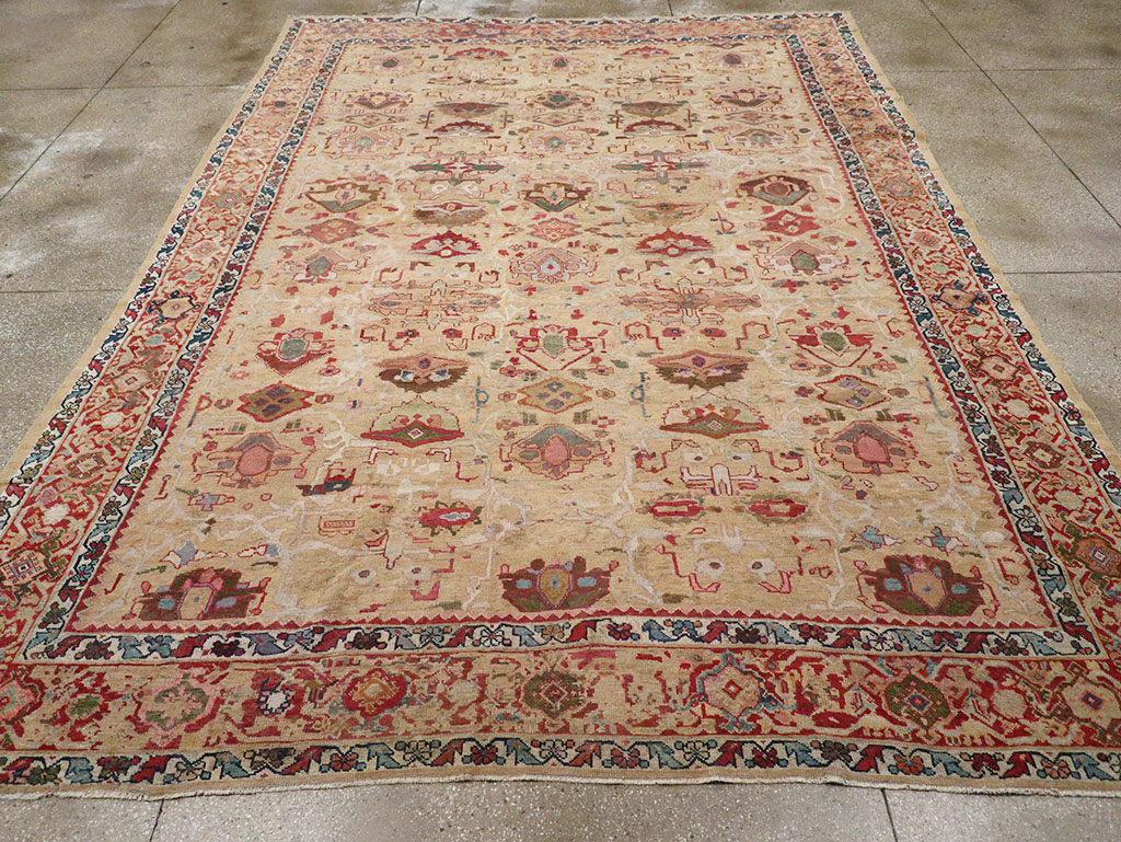Antique Persian Mahal Room Size Carpet, No.29389 - Staging