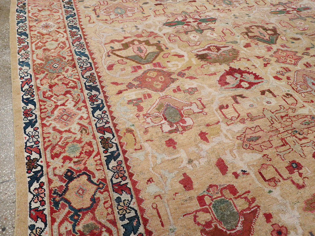 Antique Persian Mahal Room Size Carpet, No.29389 - Staging