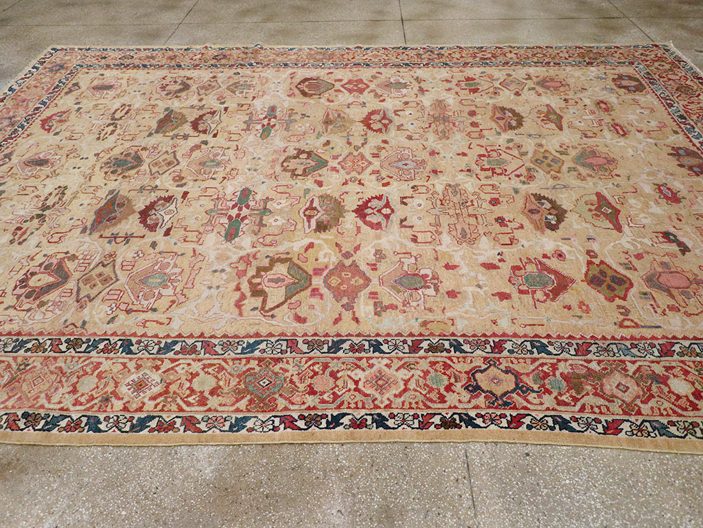 Antique Persian Mahal Room Size Carpet, No.29389 - Staging