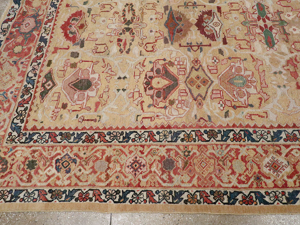 Antique Persian Mahal Room Size Carpet, No.29389 - Staging