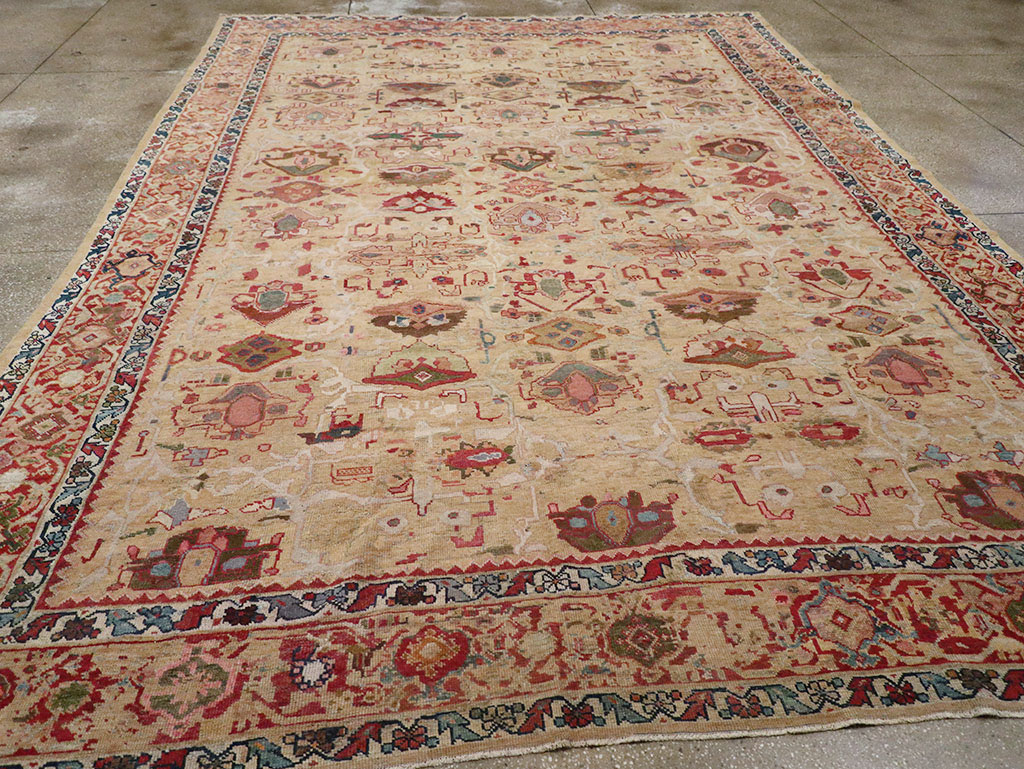 Antique Persian Mahal Room Size Carpet, No.29389 - Staging