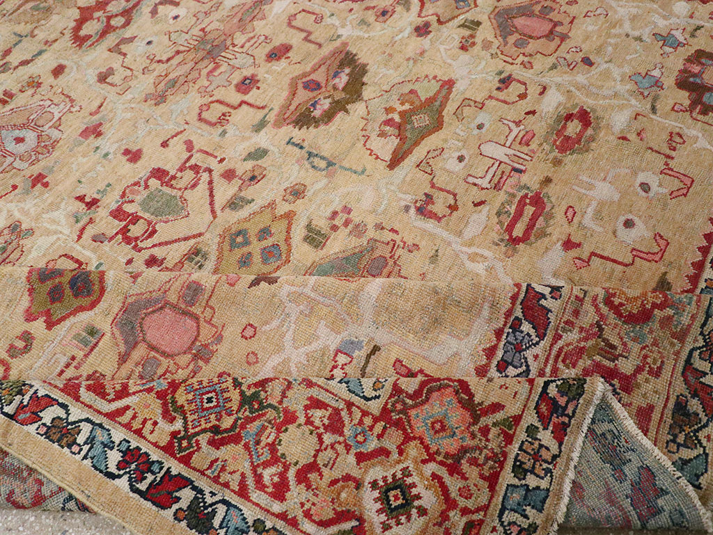 Antique Persian Mahal Room Size Carpet, No.29389 - Staging