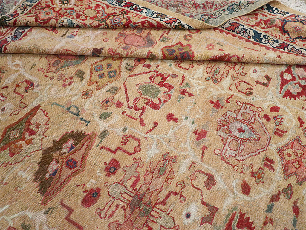 Antique Persian Mahal Room Size Carpet, No.29389 - Staging