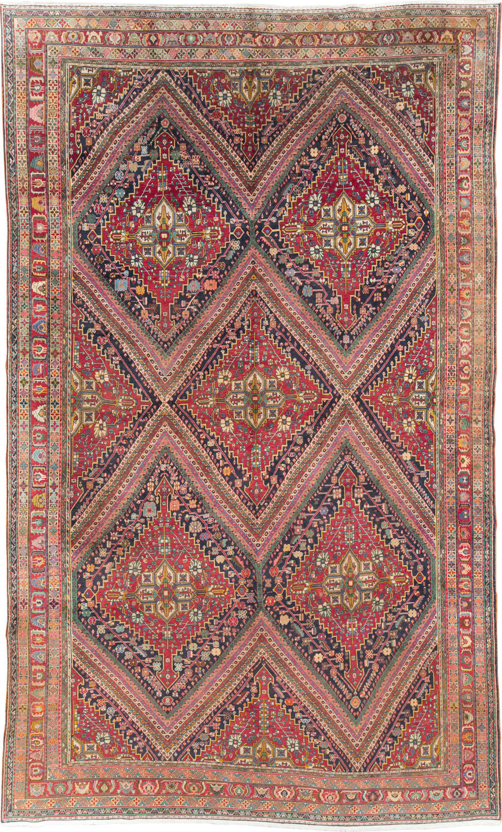 Large Vintage Persian Afshar Carpet, No.29390 - Staging